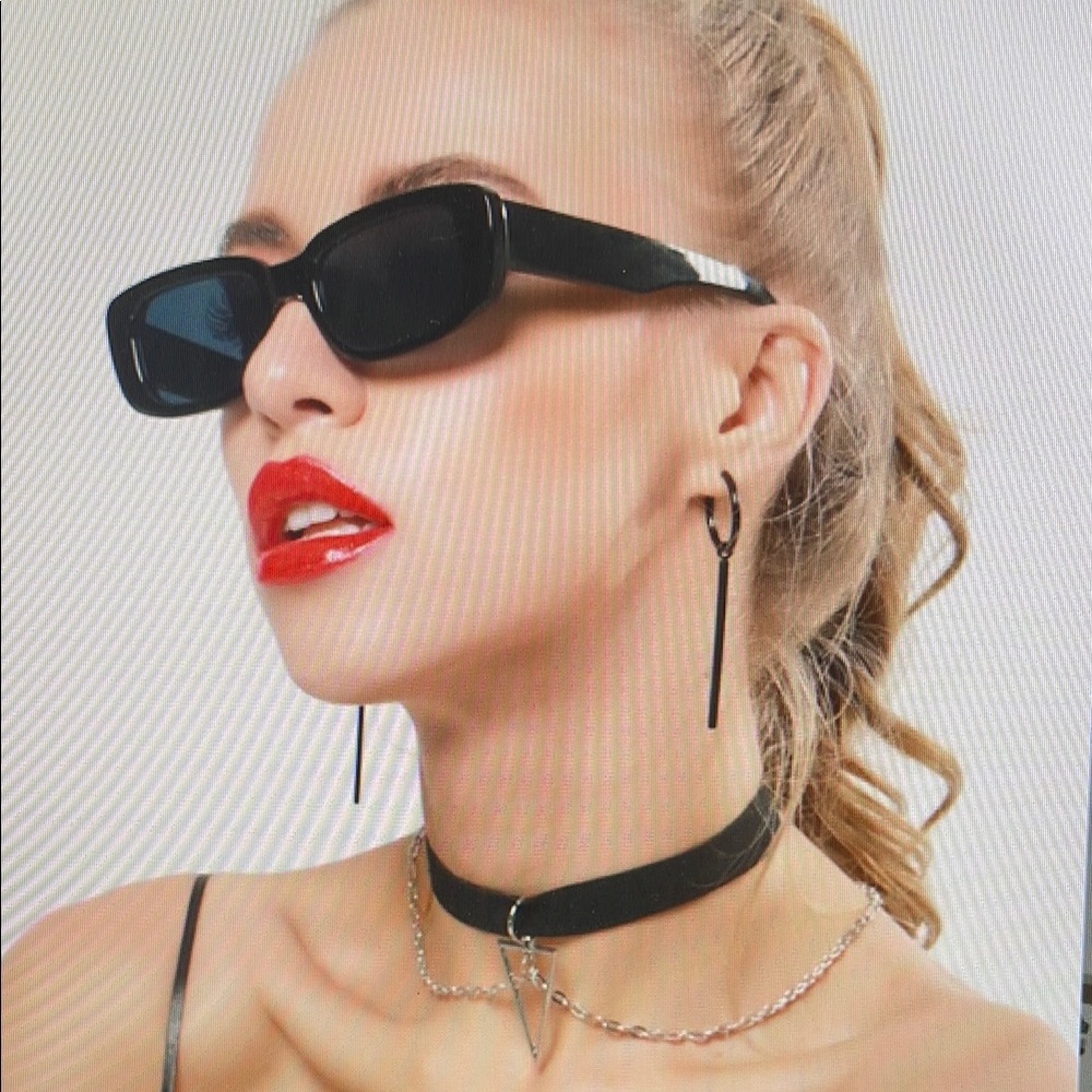 Black Sunglasses with Silver Accents